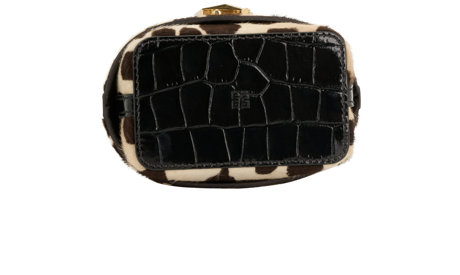 Micro Bucket Bag, &pound;750, Handbags, Beige/Black, Pony / Calfhair, Top view